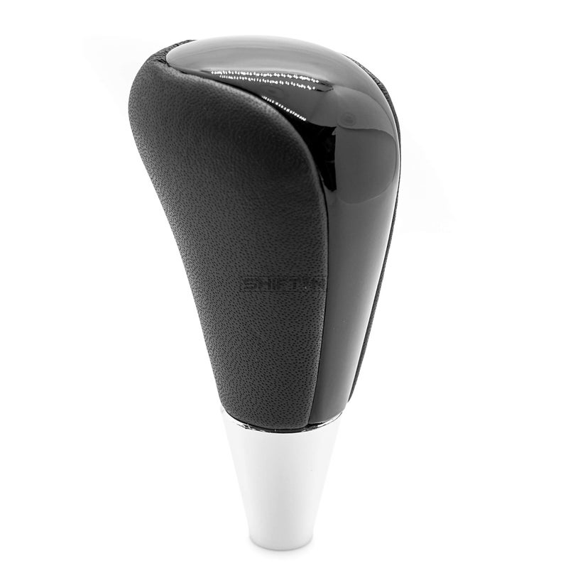 SHIFTIN مقبض نقل الحركة من SHIFTIN مصنوع من الجلد والخشب لتويوتا أفالون يارس 4رانر لاند كروزر سيينا كامري سولارا تاكوما ولكزس ES300 ES330 GS300 GS400 GS430 SC300 SC400 (جلد أسود/أسود لامع) - Image 4